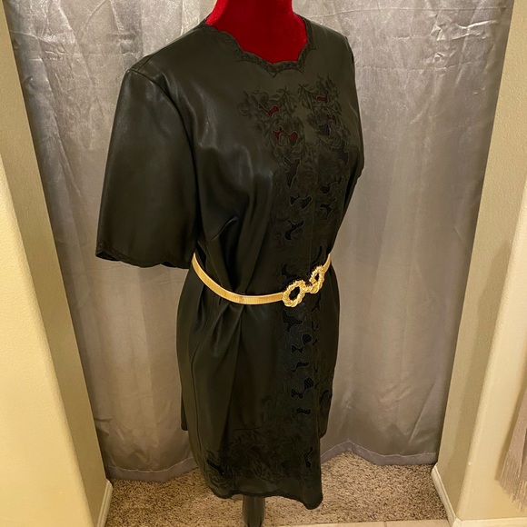 NWT Black Faux leather Zara dress L - Picture 4 of 8